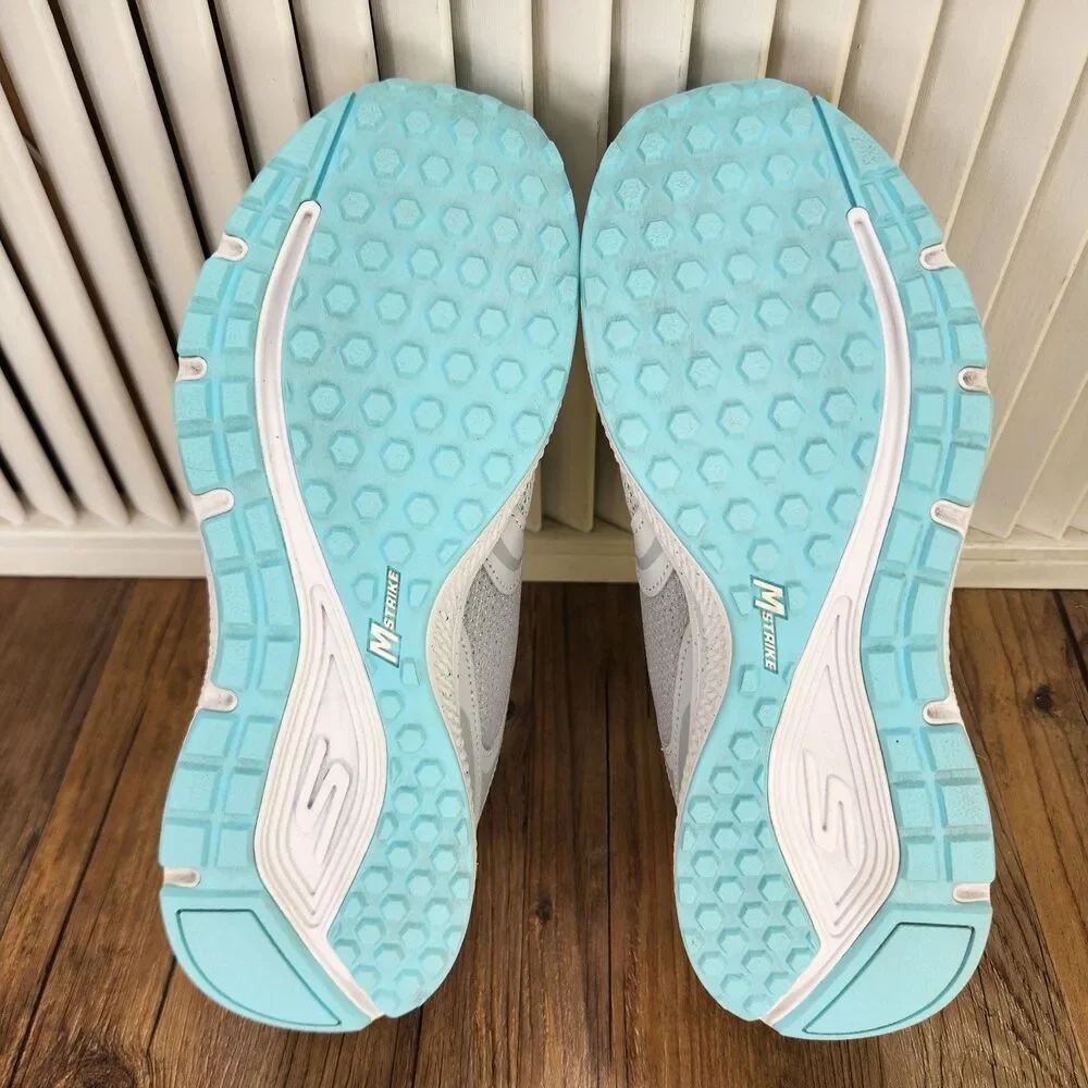 Skechers Go Run Consistent Vivid Horizon Womens 8 Gray Blue Running Shoes 128285